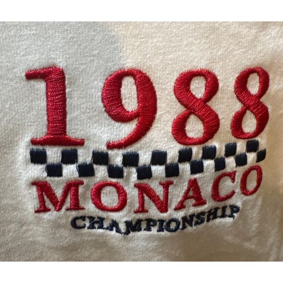 Monaco Formula 1 Tee by BrandMakers Group - White, Red/Black Embroidery, L NWT - Picture 2 of 9